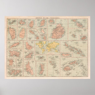 Old British Colonies Karta (1919) Poster
