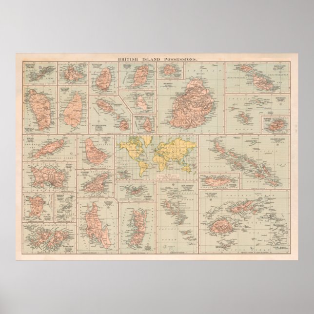 Old British Colonies Karta (1919) Poster (Framsidan)