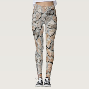 Old Brown Castle Stone Struktur Leggings