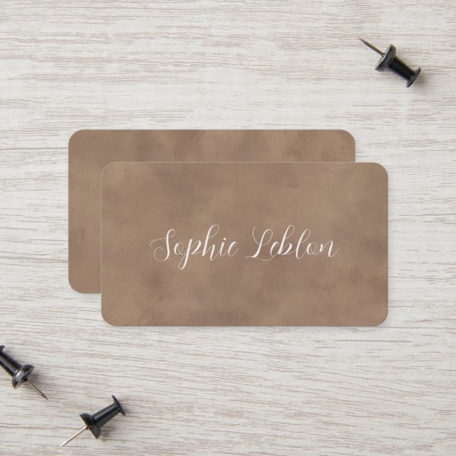 Old Brown Contact Card with Handwritten Name (Fram/Back In Situ)