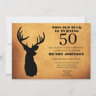 Old Buck 50:e Födelsedag Fest Inbjudningar