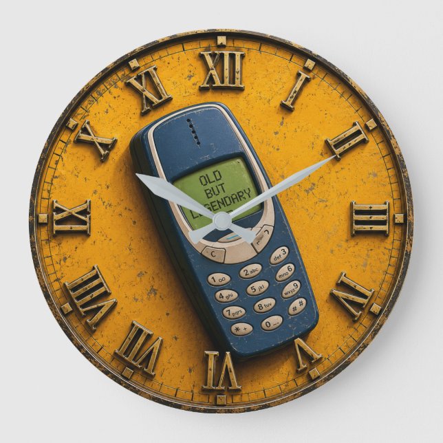 Old But Legendary Retro Brick Phone Stor Klocka (Framsida)