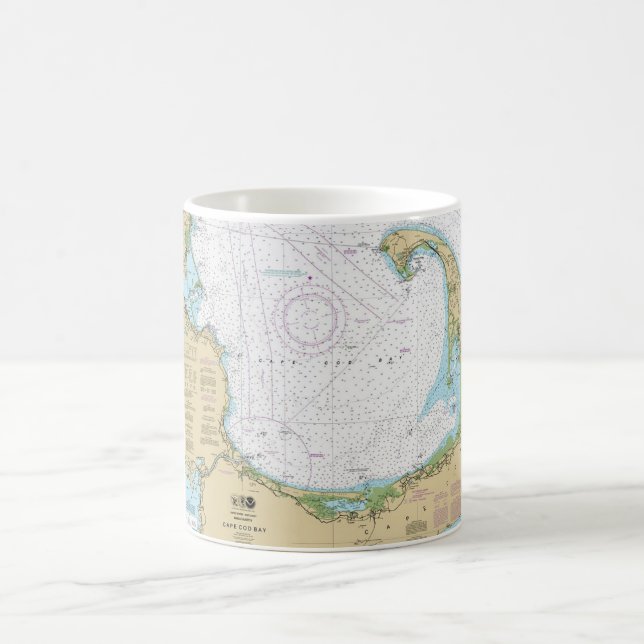 Old Cape Cod Bay Nautical Chart Mug Kaffemugg (Center)