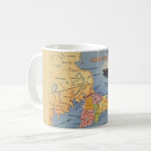 Old Cape Cod Massachusetts Karta Kaffemugg