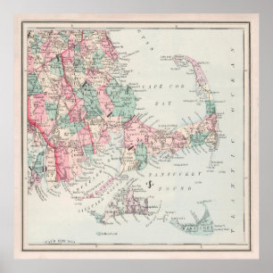 Old Cape Cod MORSA Karta (1878)  Poster