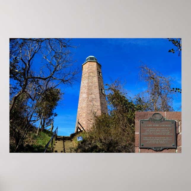 Old Cape Henry Lighthouse - Fort Story, Virginia Poster (Framsidan)