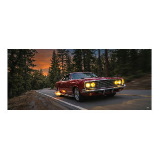 Old car on the road  fototryck