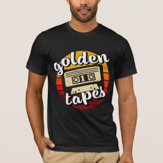 old cassette golden tapes old music retro style t shirt