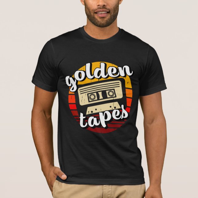 old cassette golden tapes old music retro style t shirt (Framsida)