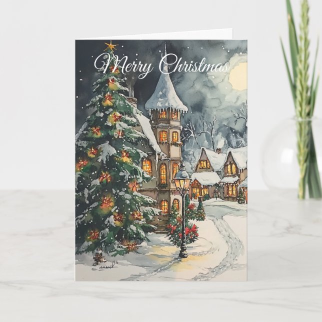 Old Christmas vibes Scene Helgkort (Framsida)