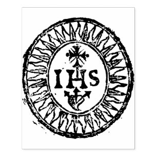 Old Christogram Rubber Frimärke Stämpel