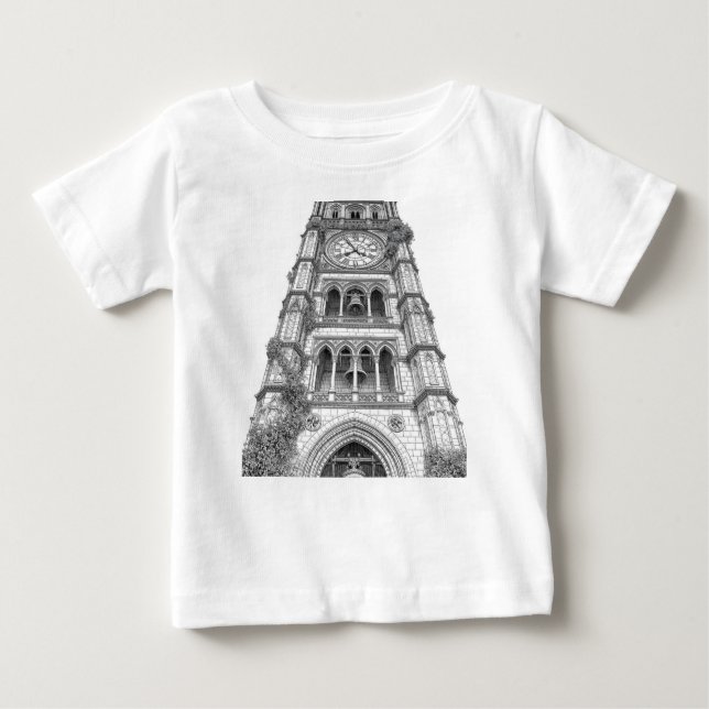 Old Clock Tower with Bells and Climbing Roses Colo T Shirt (Framsida)