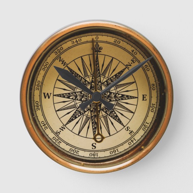 Old Compass Rund Klocka (Framsida)