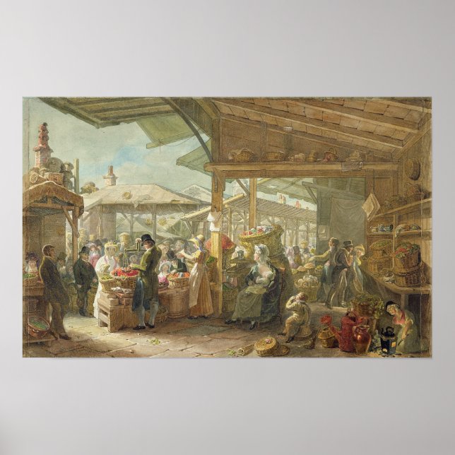 Old Covent Garden Market, 1825 Poster (Framsidan)