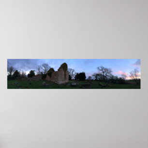 Old Culross Kirk Panorama, Black Kirk i Outlander Poster