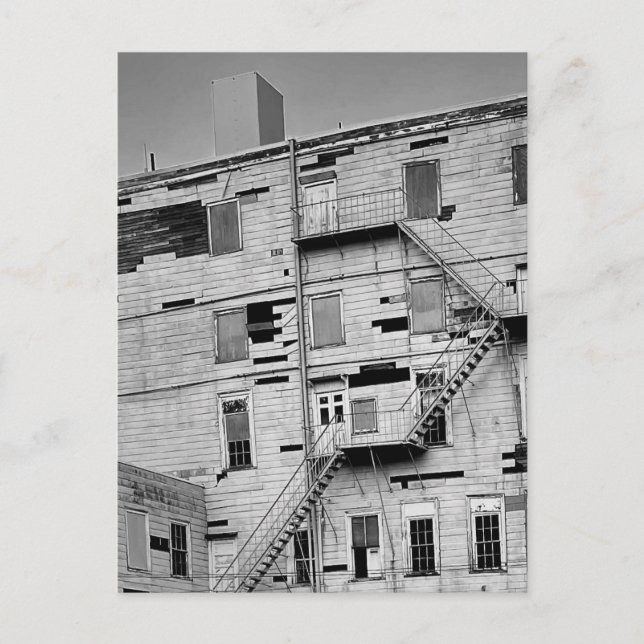 Old Dilapitated Abandoned Factory Building Photo Vykort (Framsida)