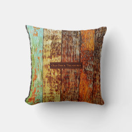 Old Dock planks Throw Pillow Kudde