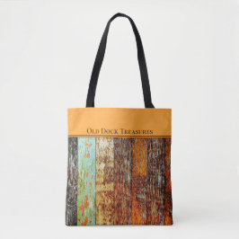 Old Dock Treasures Tote Bag. Sea-worn style. Tygkasse