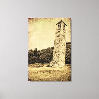 OLD EFFECT PHOTO på medieval bell-torn på canvas