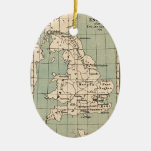 Old England Karta Julgransprydnad Keramik