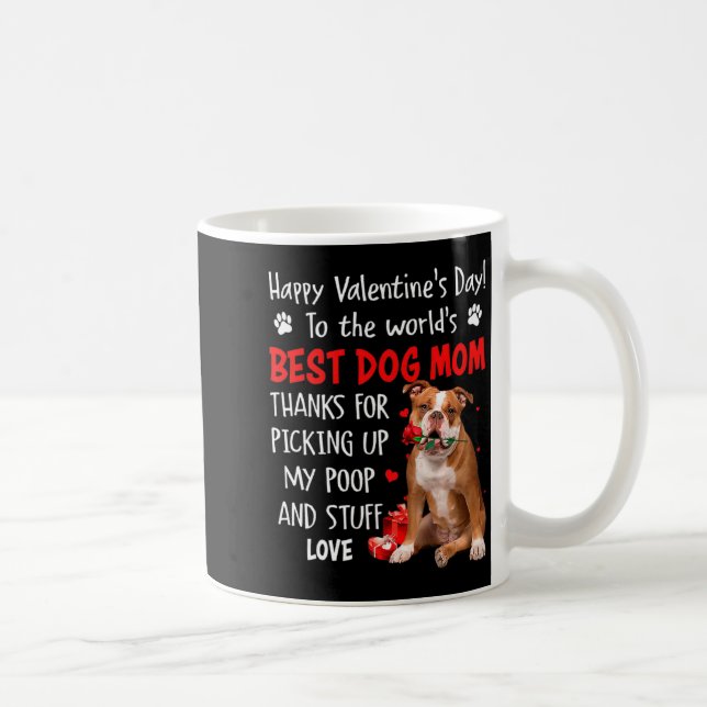 Old English Bulldog Dog Mom Valentines Day Fu  Kaffemugg (Höger)