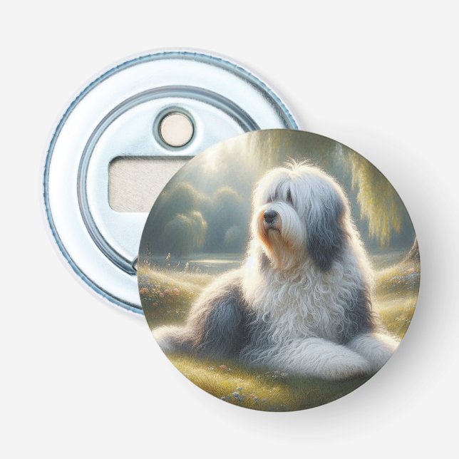 Old English Sheepdog Flasköppnare (Framsidan)