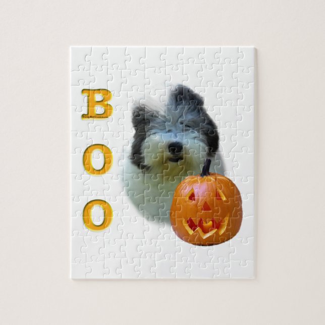 Old English Sheepdog Halloween Boo Pussel (Vertikal)