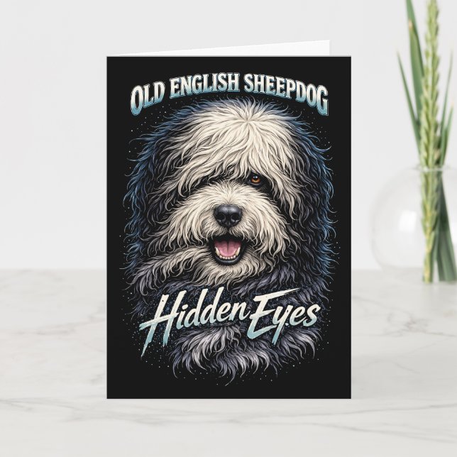 Old English Sheepdog Helgkort (Framsida)