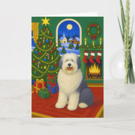 Old English Sheepdog Holiday Card Helgkort