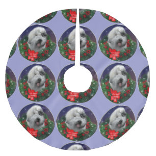 Old English Sheepdog Julgransmatta Borstad Polyester