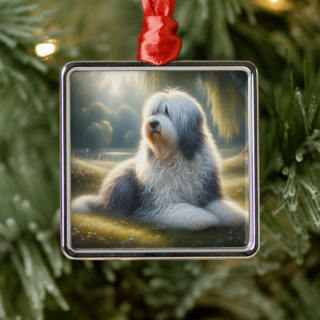 Old English Sheepdog Julgransprydnad Metall (Träd)