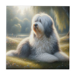Old English Sheepdog Kakelplatta
