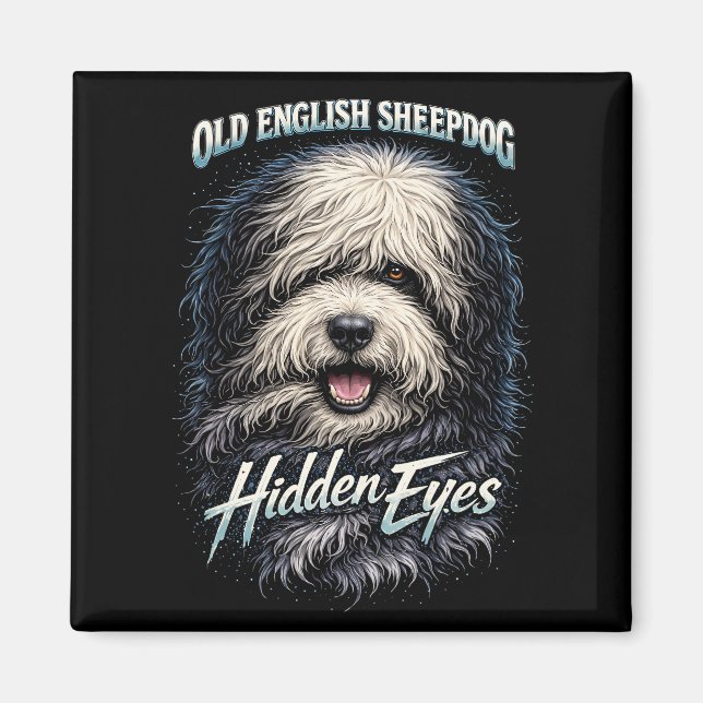 Old English Sheepdog Magnet (Framsidan)