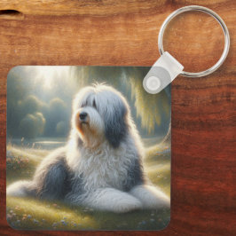 Old English Sheepdog Nyckelring