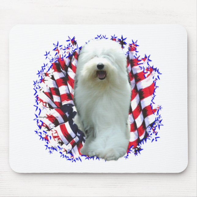 Old English Sheepdog Patriot Musmatta (Framsidan)
