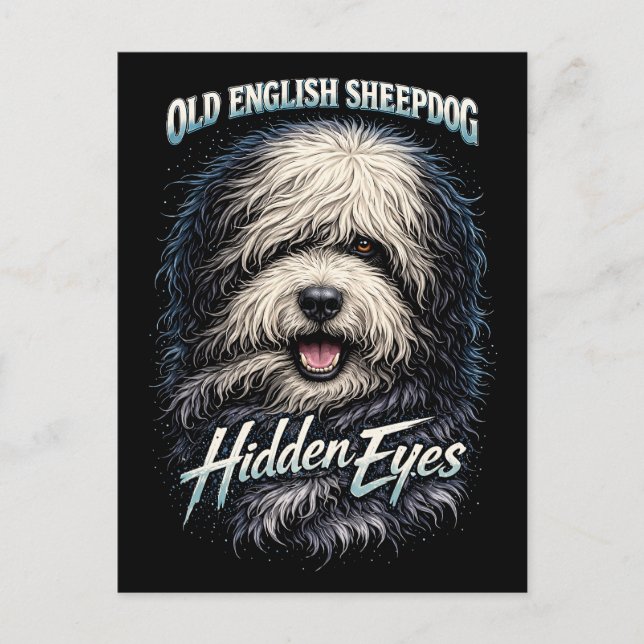 Old English Sheepdog Vykort (Framsida)