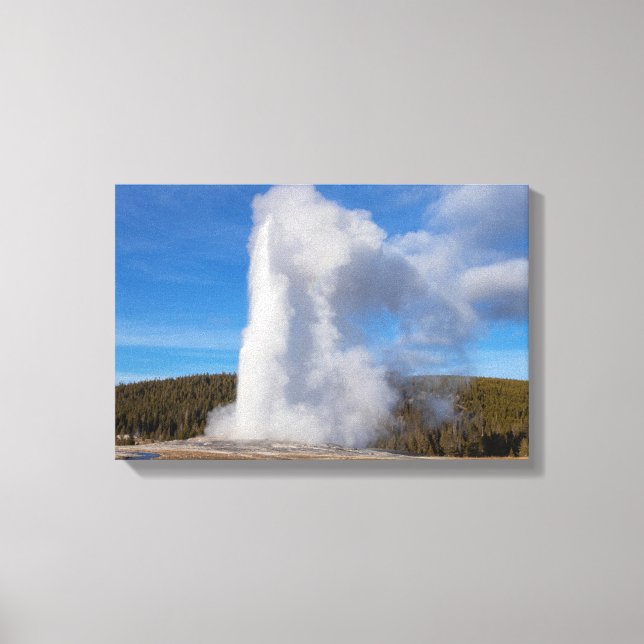 Old Faithful-gejsern Yellowstone Canvastryck (Framsida)