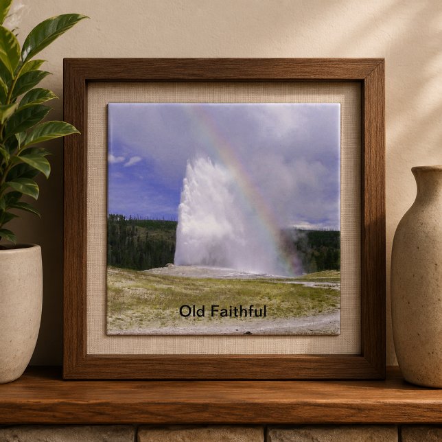 Old Faithful i Yellowstone National Park Kakelplatta (Old Faithful in Yellowstone National Park Ceramic Tile)