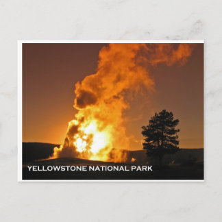 Old Faithful Solnedgång Vykort