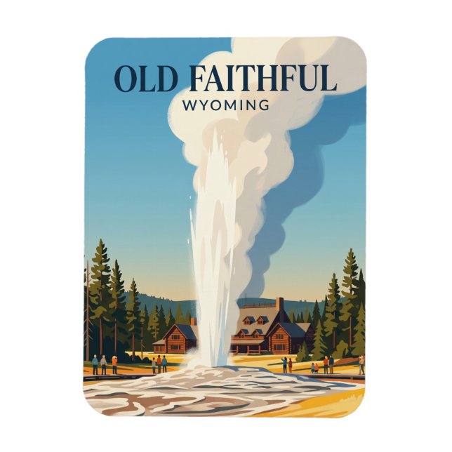Old Faithful USA Magnet (Vertikal)