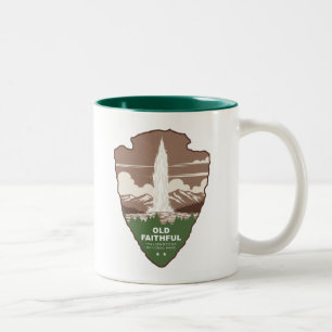Old Faithful Yellowstone National Park Pilspets Två-Tonad Mugg