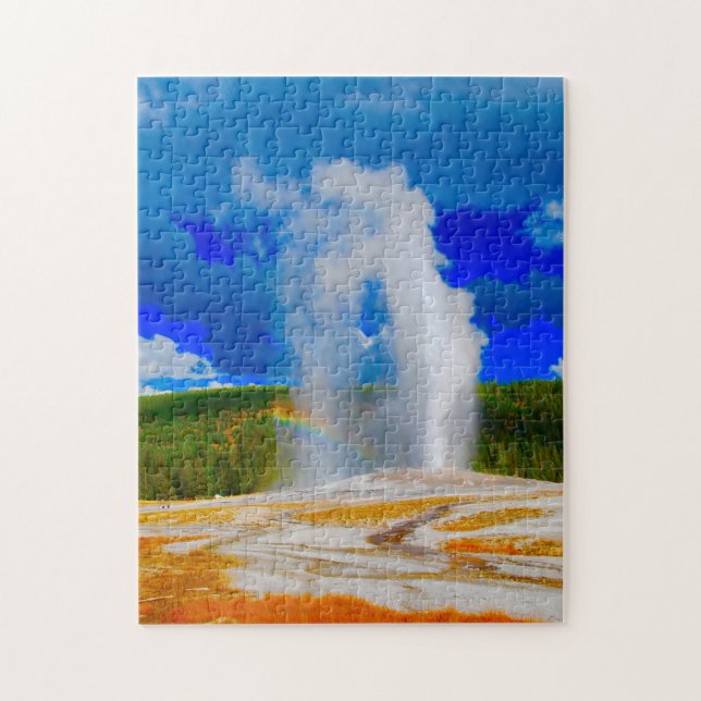 Old Faithful Yellowstone nationalpark. Pussel (Vertikal)