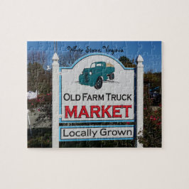 Old Farm Market, personalize with your text Pussel