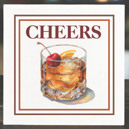 Old Fashioned Cheers Cocktail Pappersservett