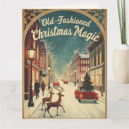 Old-Fashioned Christmas Magic; Holiday Greeting Kort