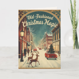 Old-Fashioned Christmas Magic; Holiday Greeting Kort