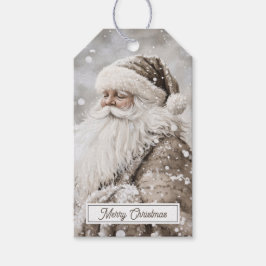 Old Fashioned Santa Claus Merry Christmas Presentetikett