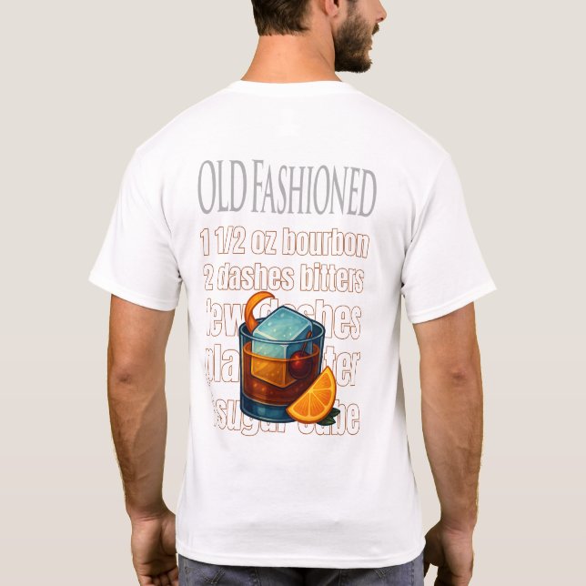 Old Fashioned T-Shirt – Classic Whiskey Cocktail (Baksida)