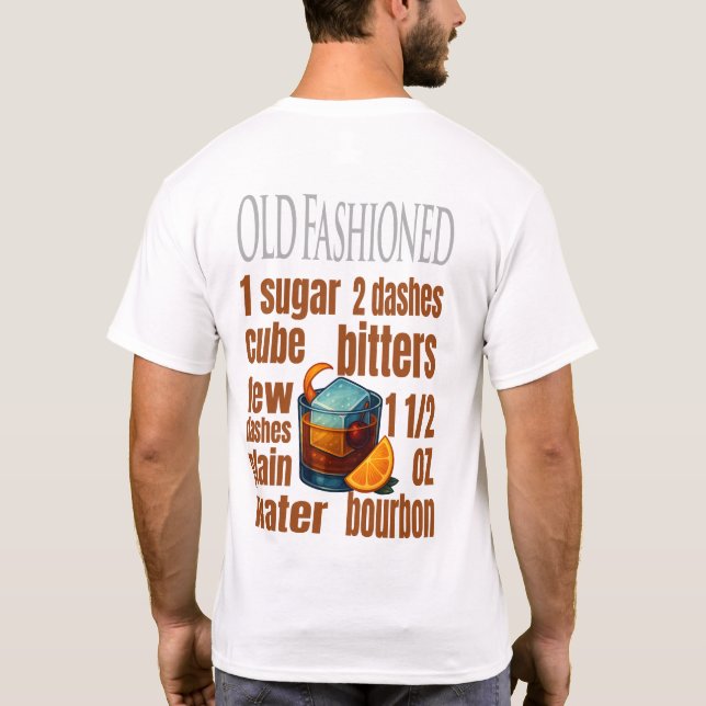 Old Fashioned T-Shirt – Classic Whiskey Cocktail (Baksida)