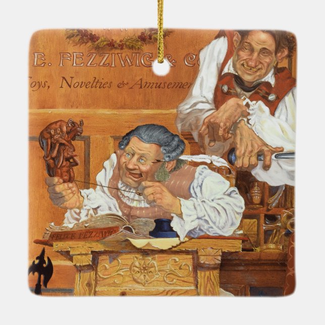 Old Fezziwig Julgransprydnad Keramik (Baksida)